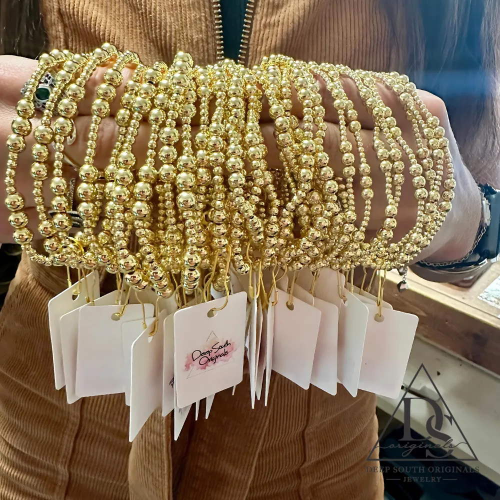 Grace 18k Gold Plated Brass Stretch Bracelets