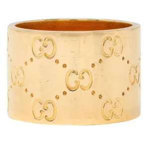 Gucci Contemporary 18 Karat Yellow Gold Icon Wide Band Ring