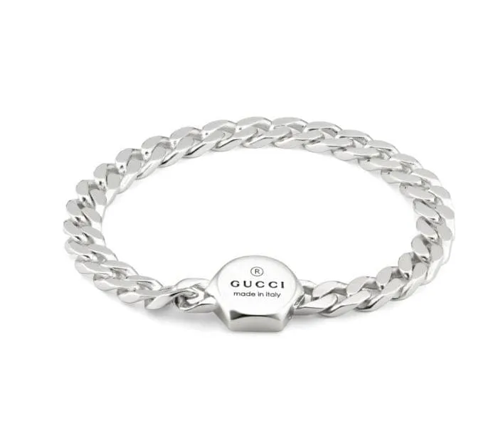 Gucci Silver Hexagon Trademark Bracelet