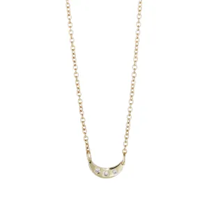 Half Moon Necklace with Diamonds