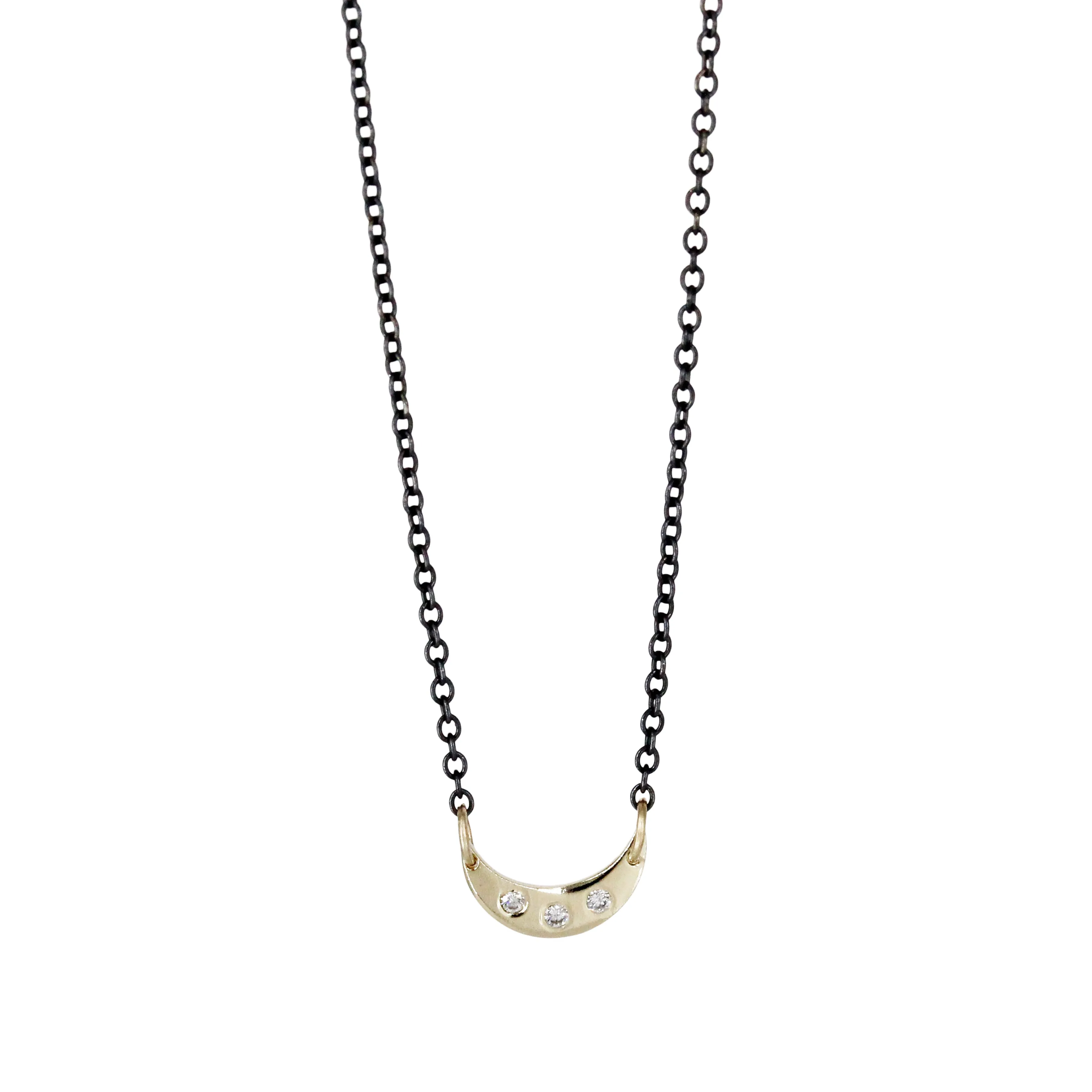 Half Moon Necklace with Diamonds