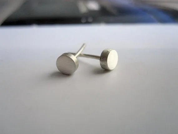 Hand-Made, Mini Solid Round Stud Earrings - 0014