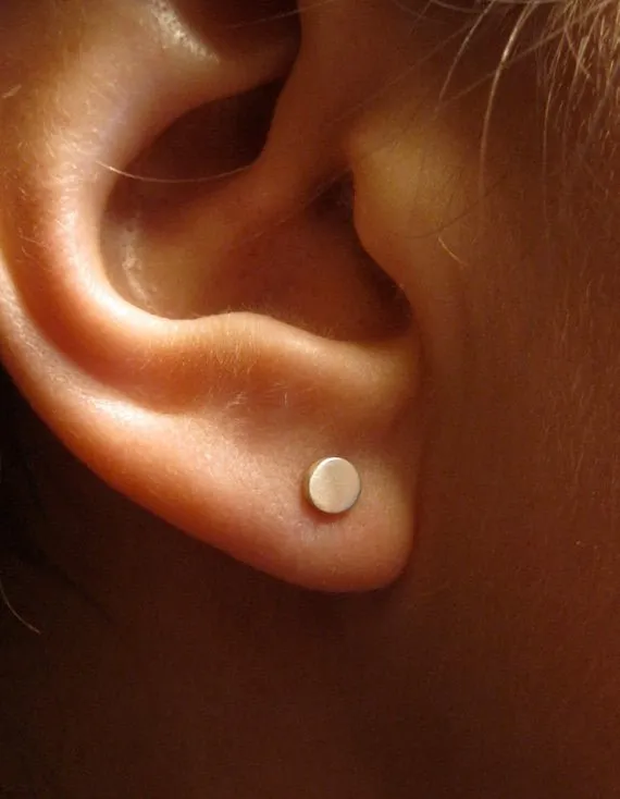 Hand-Made, Mini Solid Round Stud Earrings - 0014