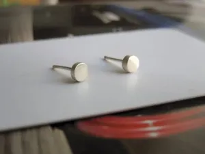 Hand-Made, Mini Solid Round Stud Earrings - 0014