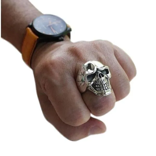 Handsome Sterling Silver Skull Ring