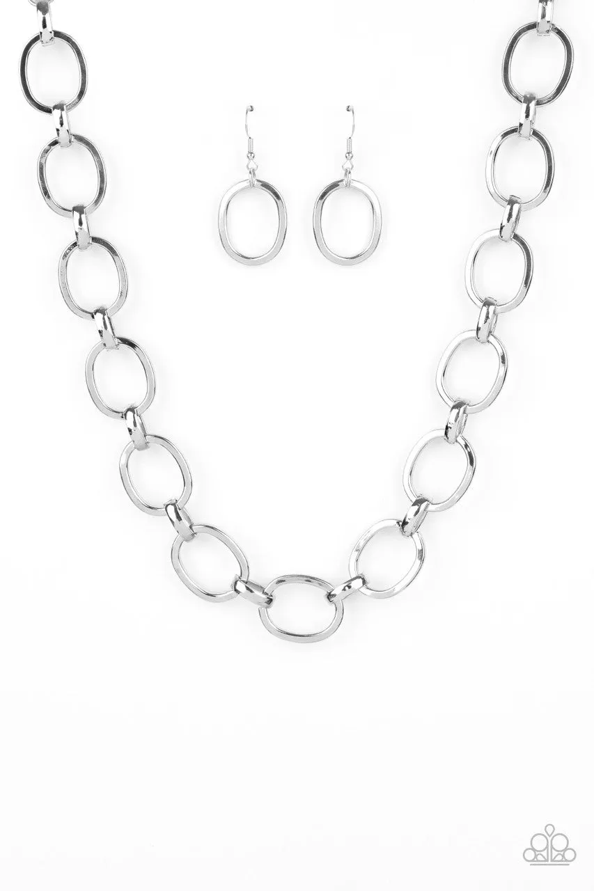 HAUTE-ly Contested Silver Paparazzi Necklace