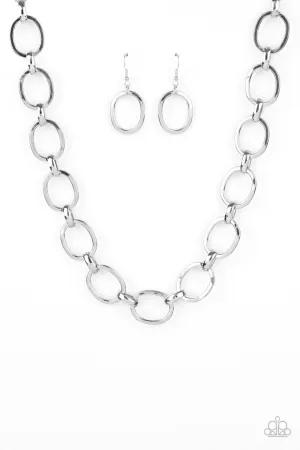 HAUTE-ly Contested Silver Paparazzi Necklace