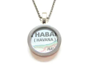 Havana Cuba Map Pendant Necklace