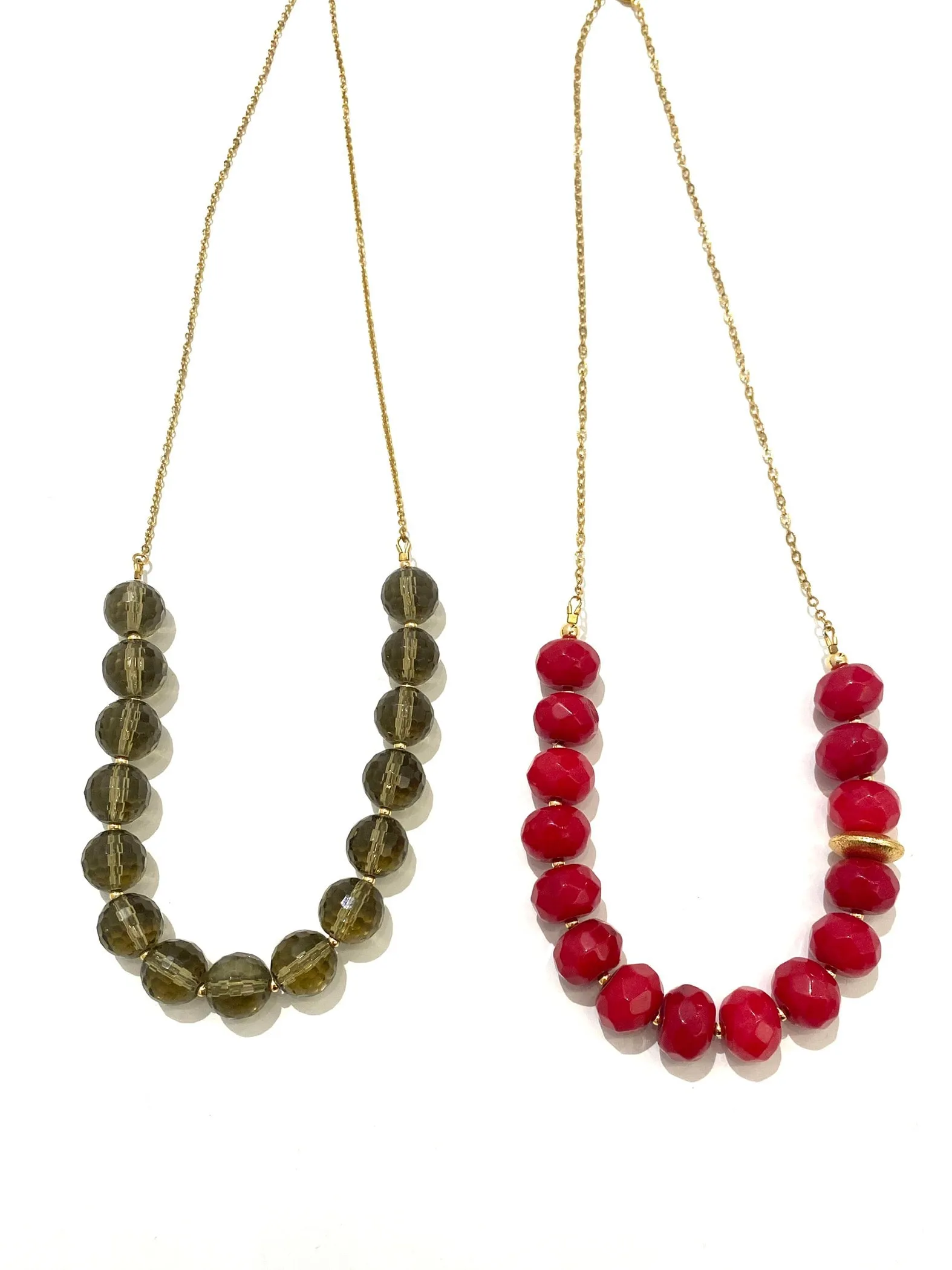 HC DESIGNS- Semiprescious Stone Long Chain Necklace
