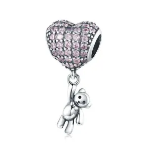 Heart Hanging Bear Charm