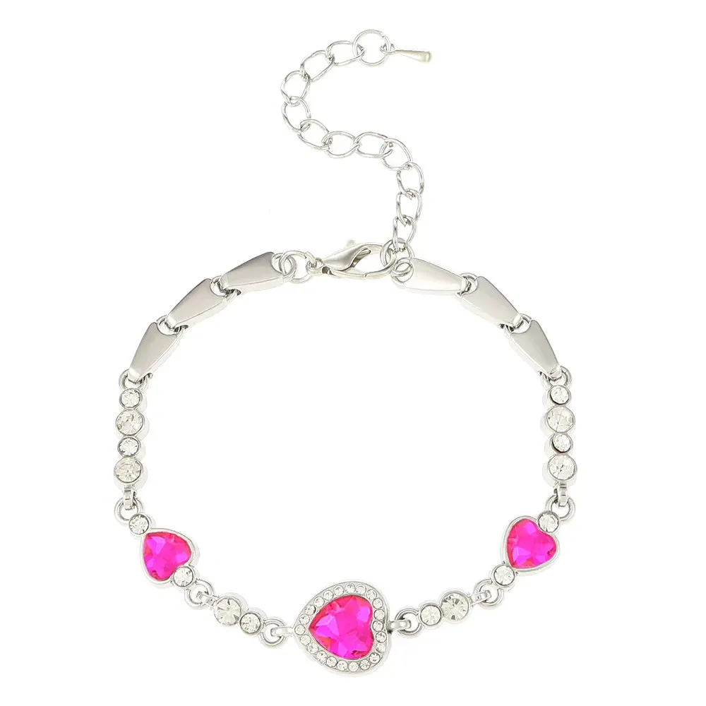 Heart Of Ocean Pendant Bracelets New Shiny Blue Crystal Love Bracelet For Women Valentine's Day Jewelry