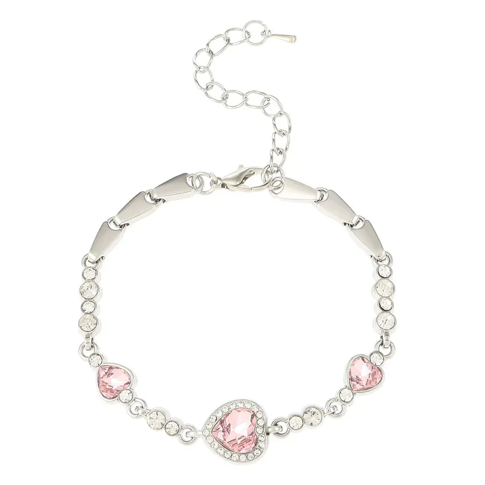 Heart Of Ocean Pendant Bracelets New Shiny Blue Crystal Love Bracelet For Women Valentine's Day Jewelry