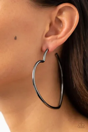 Heartbreaker Hustle - Black Paparazzi Earrings