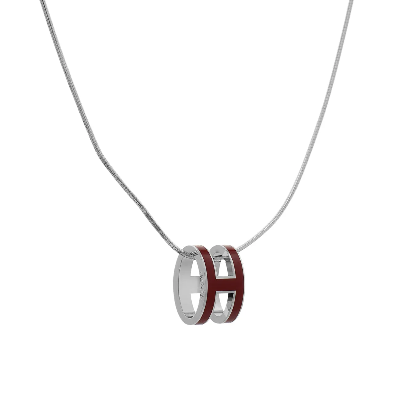 Hermes Palladium Lacquered Pop H Pendant