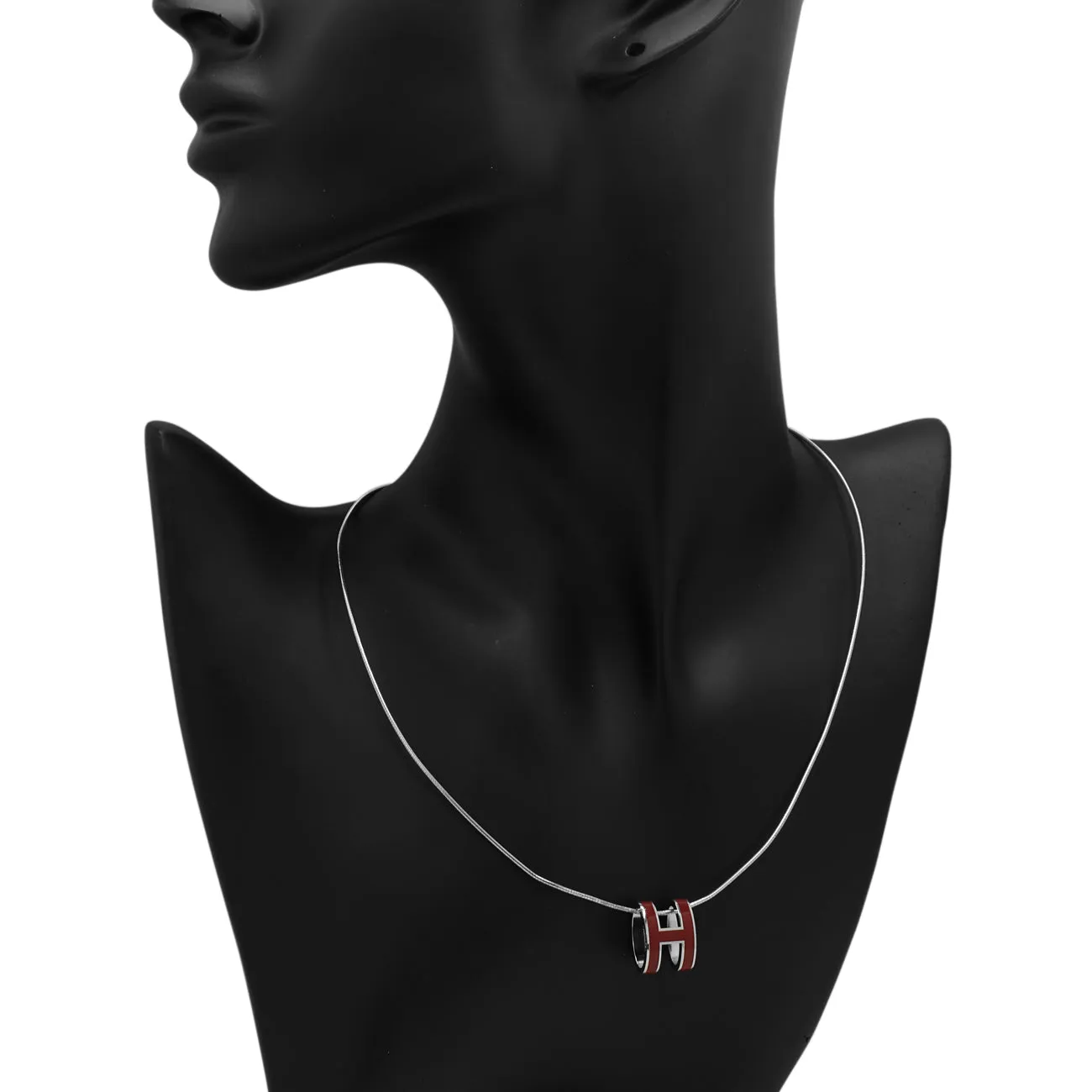Hermes Palladium Lacquered Pop H Pendant