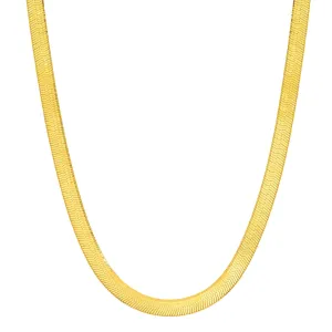 HERRINGBONE CHAIN NECKLACE, GOLD