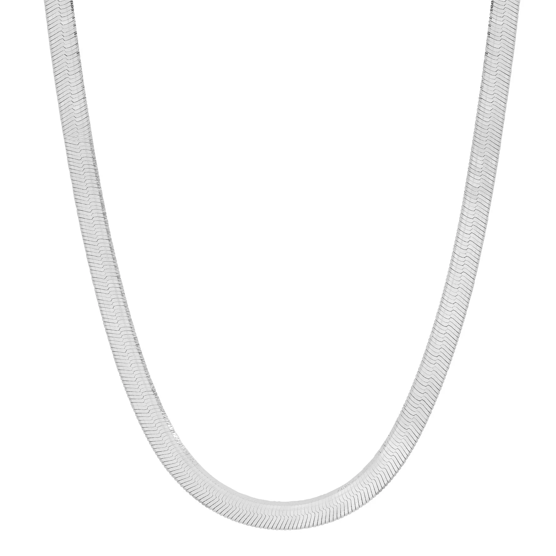 HERRINGBONE CHAIN NECKLACE, SILVER