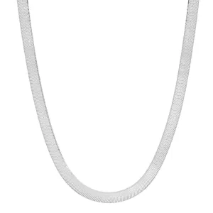 HERRINGBONE CHAIN NECKLACE, SILVER