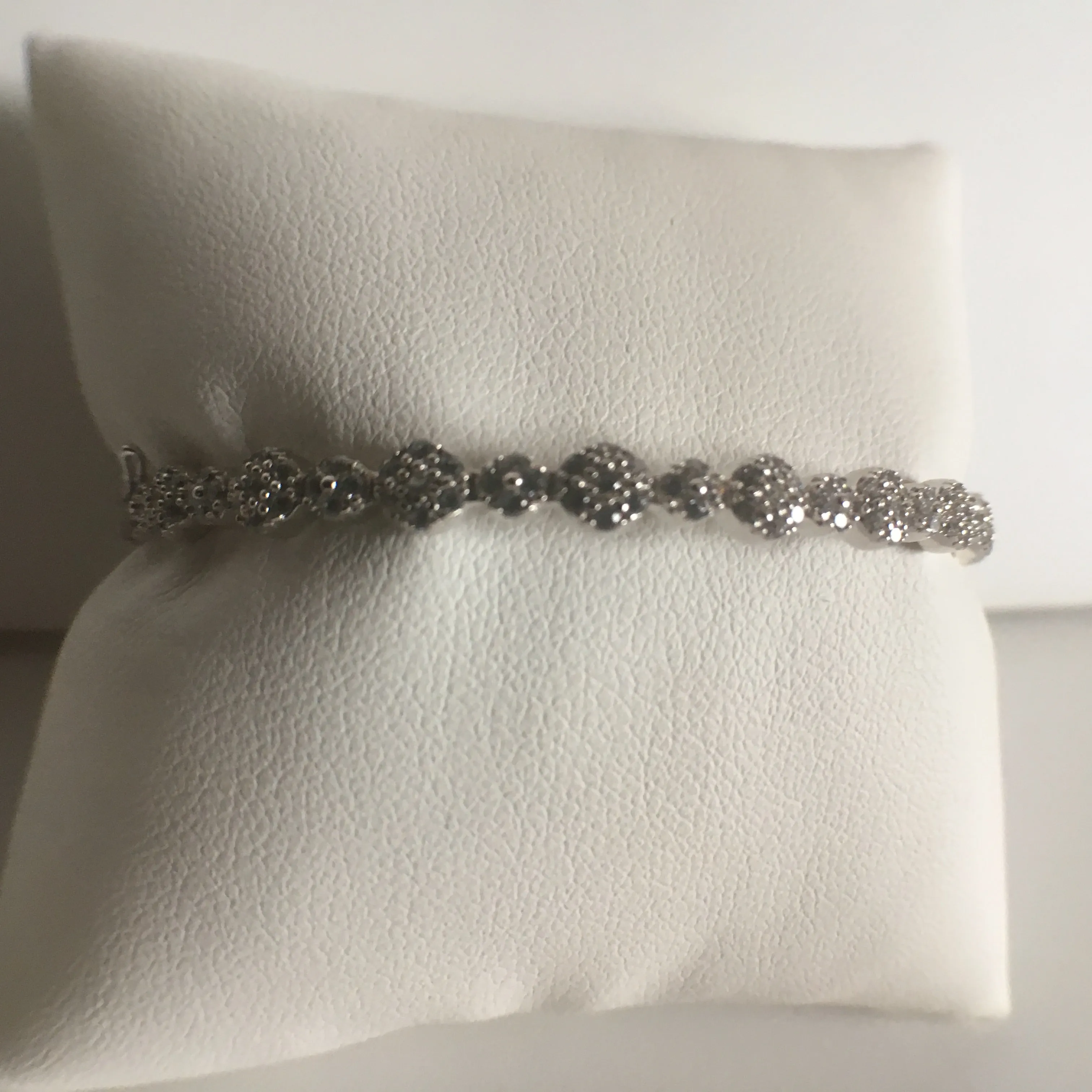 Hinged Flower Bangle Bracelet