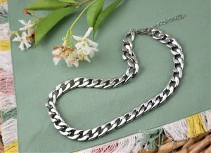 Hip Hop Punk Necklace Super Wide Thick Chain Clavicle Chain Stainless Steel Necklace