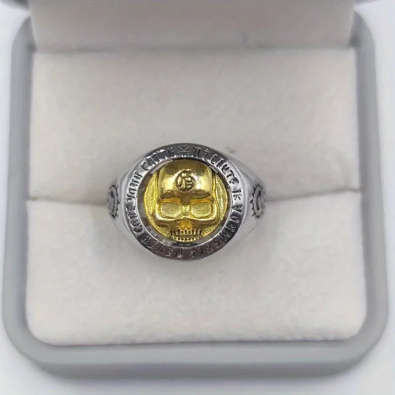 Hip Hop Skull Ring Men's Golden Punk Jewelry Gift