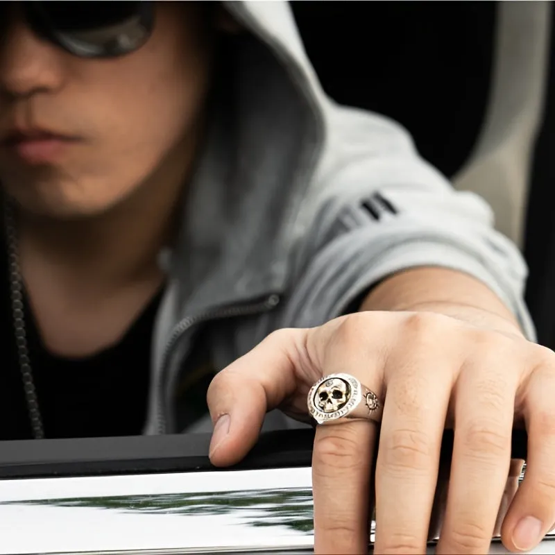 Hip Hop Skull Ring Men's Golden Punk Jewelry Gift