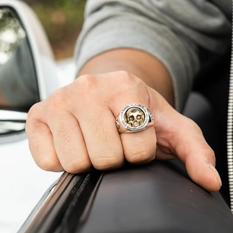 Hip Hop Skull Ring Men's Golden Punk Jewelry Gift