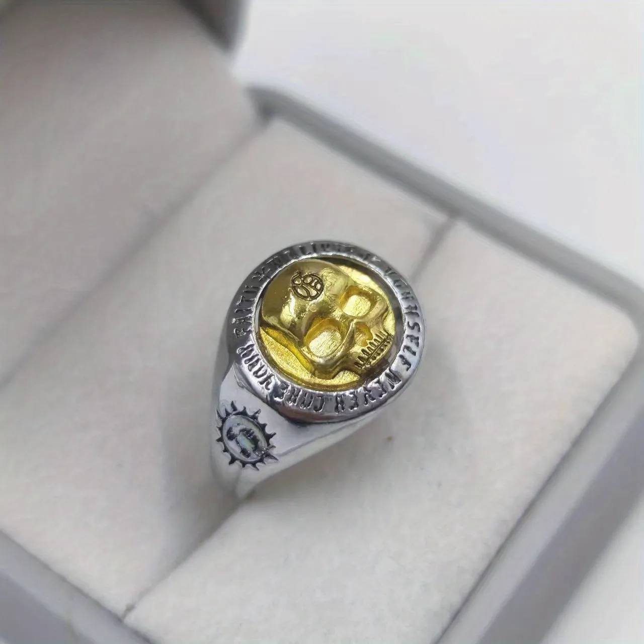Hip Hop Skull Ring Men's Golden Punk Jewelry Gift