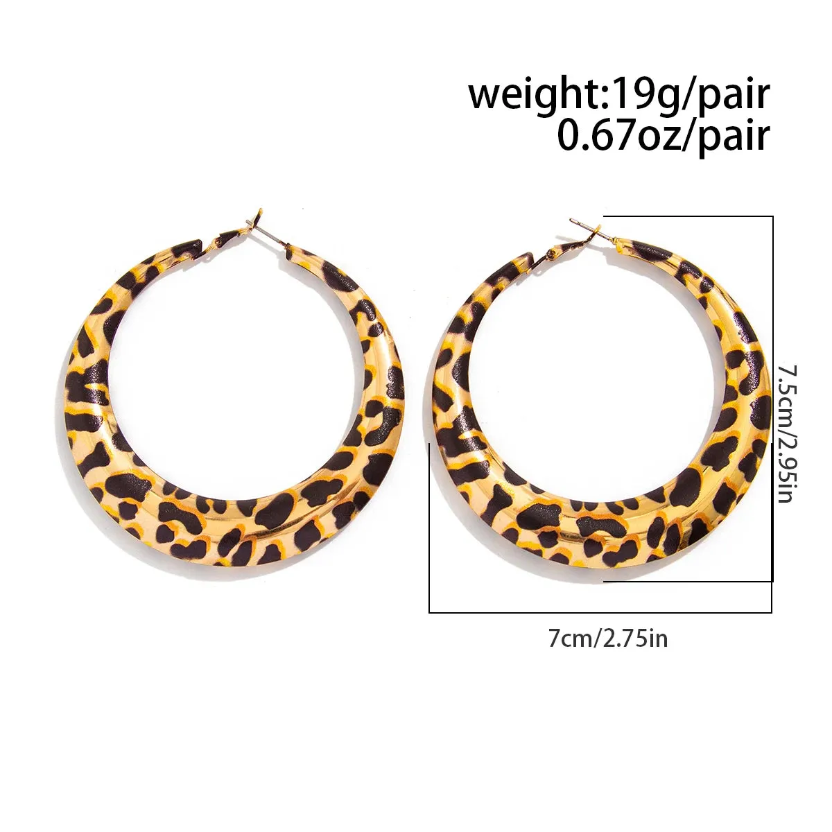 Hollowed Leopard Big Hoop Earrings