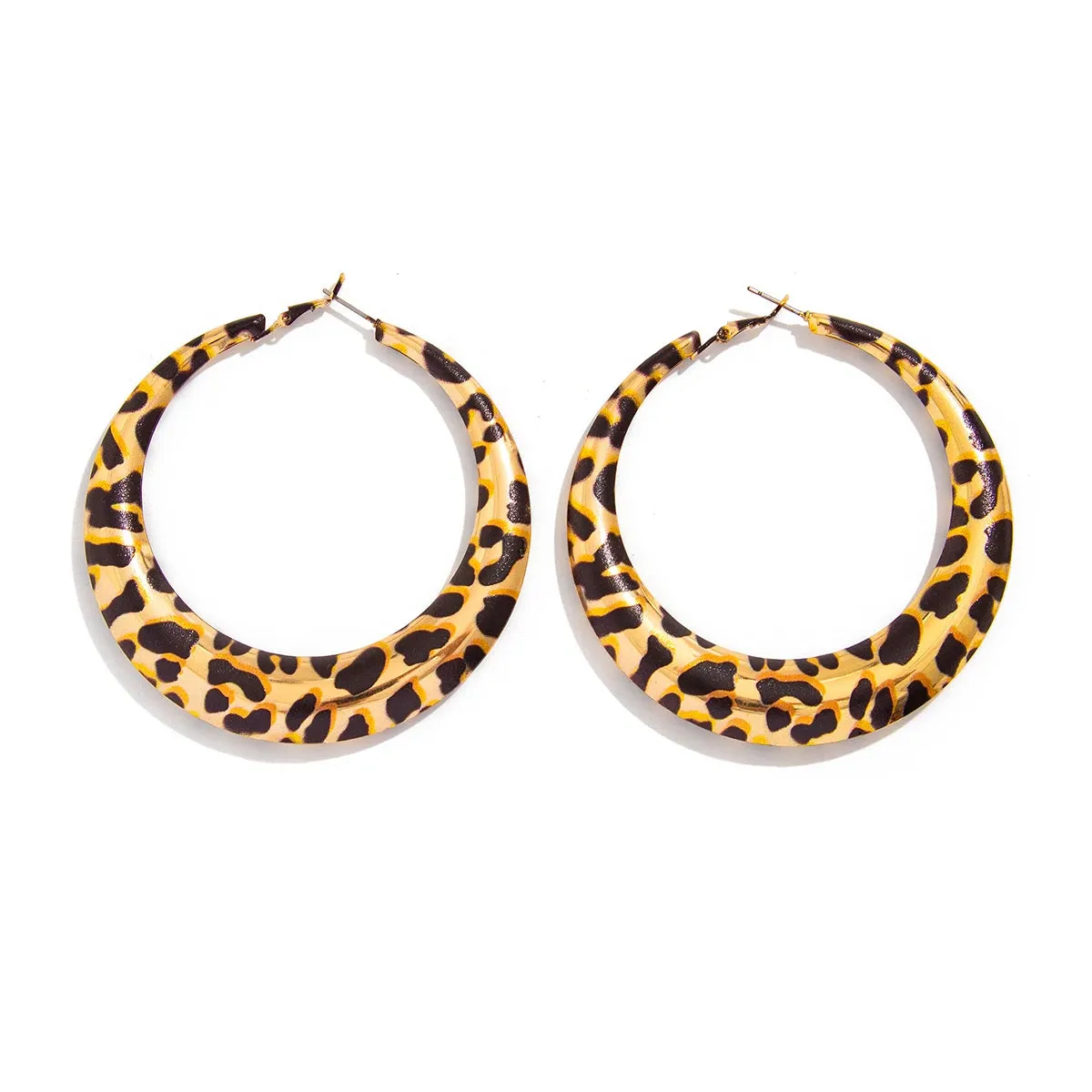 Hollowed Leopard Big Hoop Earrings