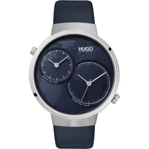 Hugo Boss 1530053 Travel Quartz Blue Leather Watch Men