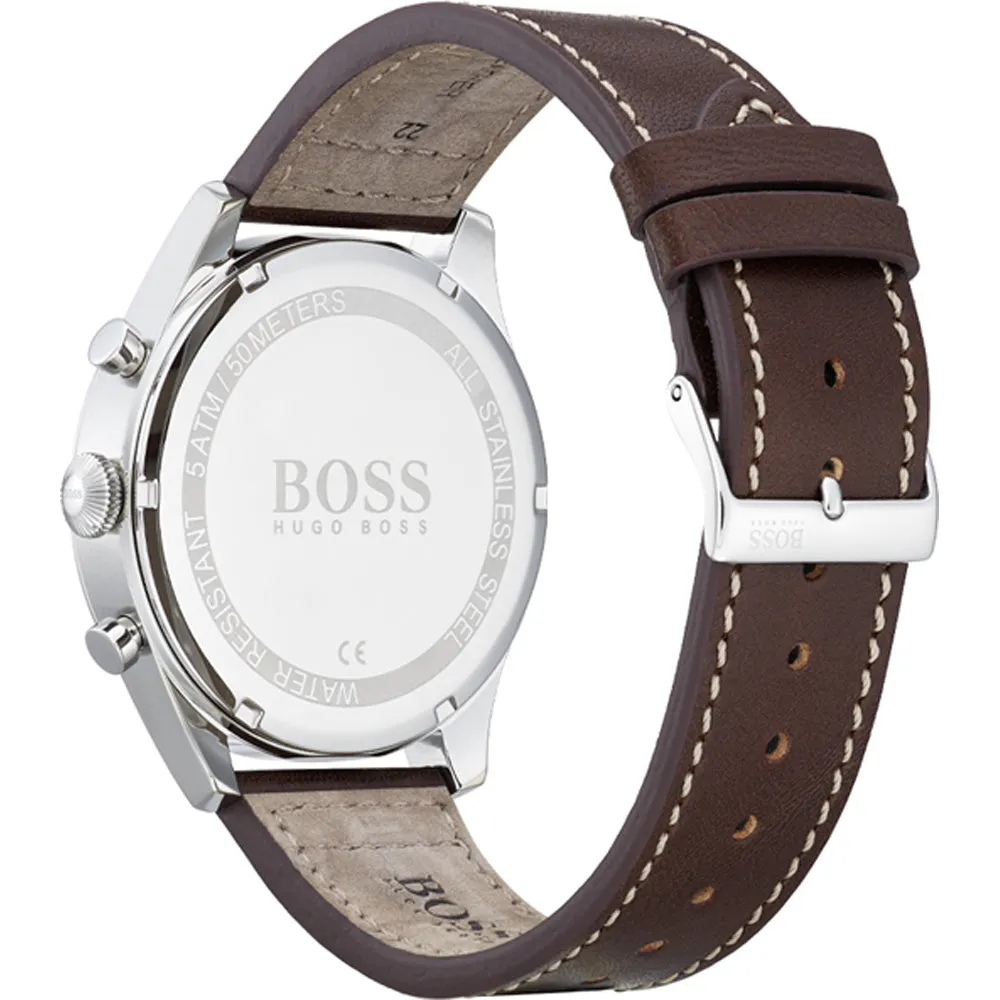 Hugo Boss Pioneer Brown Leather Strap Men's Watch 1513709