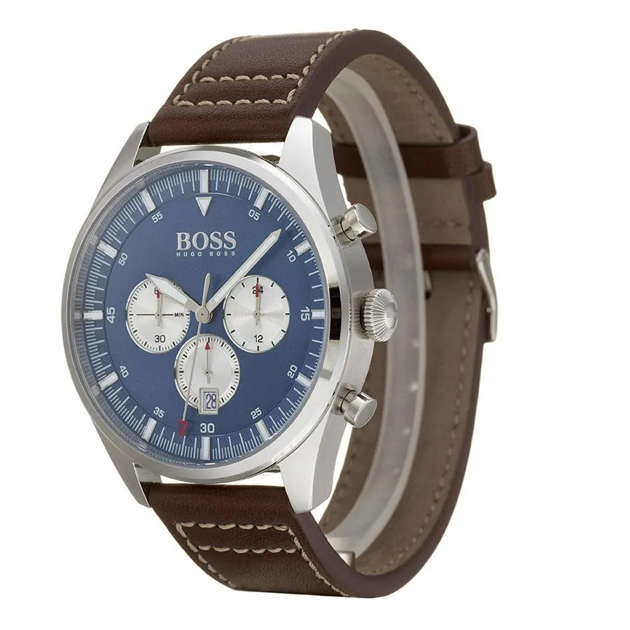Hugo Boss Pioneer Brown Leather Strap Men's Watch 1513709