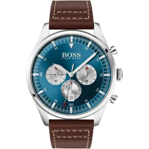 Hugo Boss Pioneer Brown Leather Strap Men's Watch 1513709