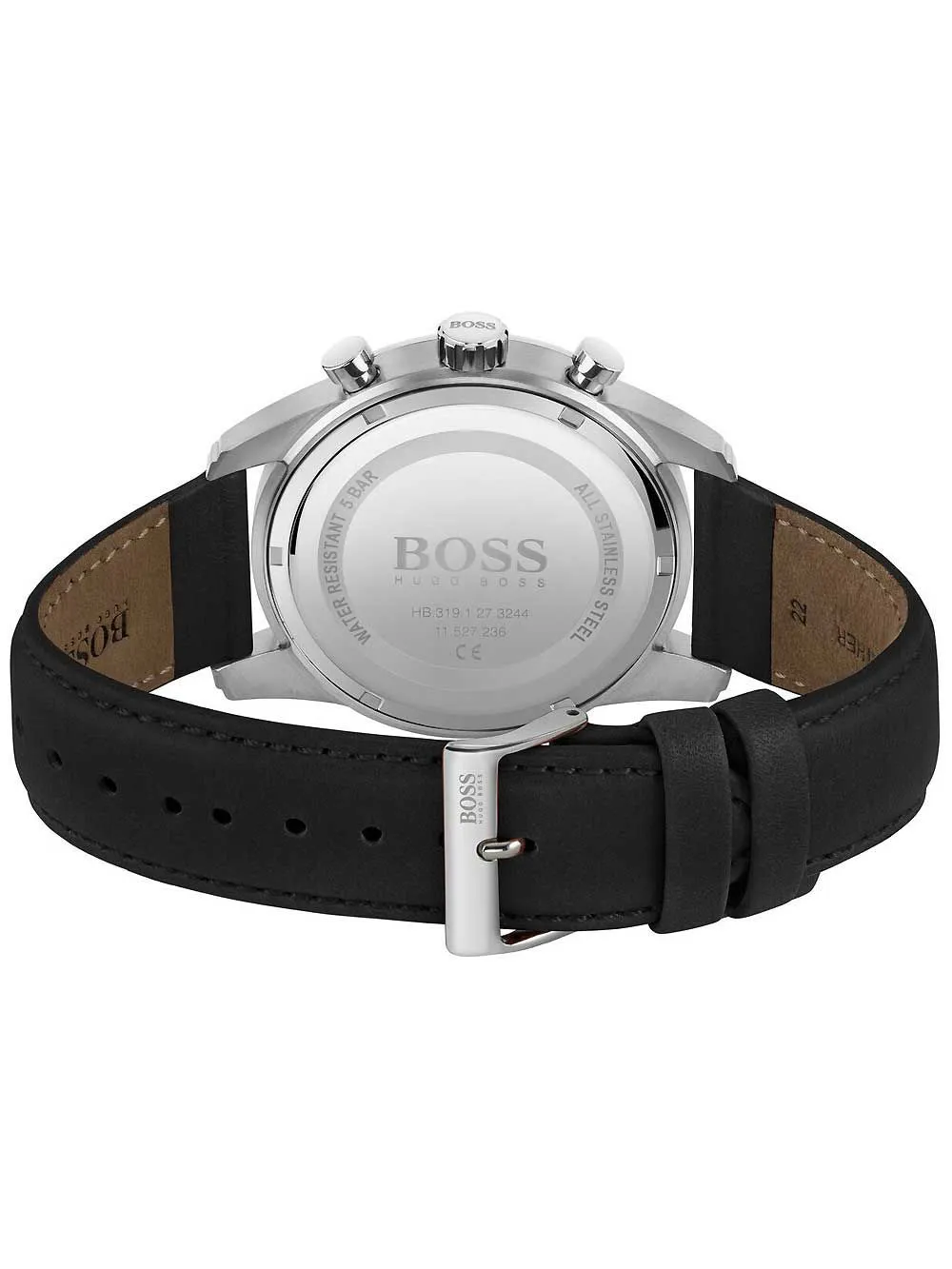 Hugo Boss Skymaster Black Leather Strap Men's Watch 1513782