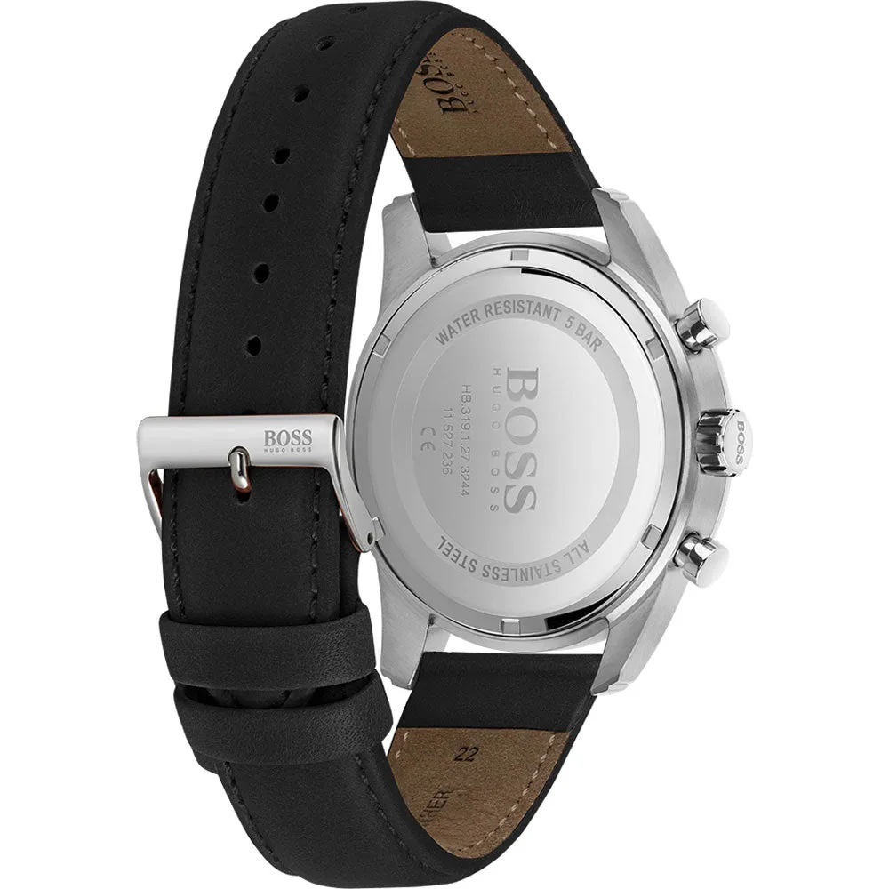 Hugo Boss Skymaster Black Leather Strap Men's Watch 1513782