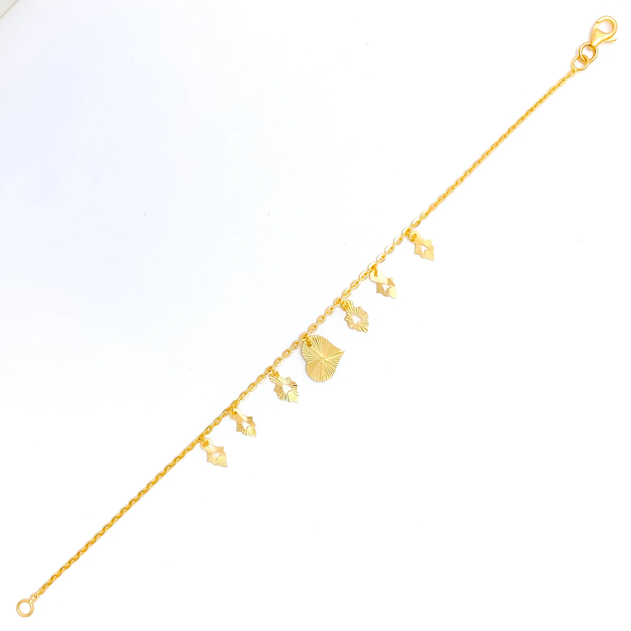 Iconic Sparkling 22K Gold Charm Bracelet