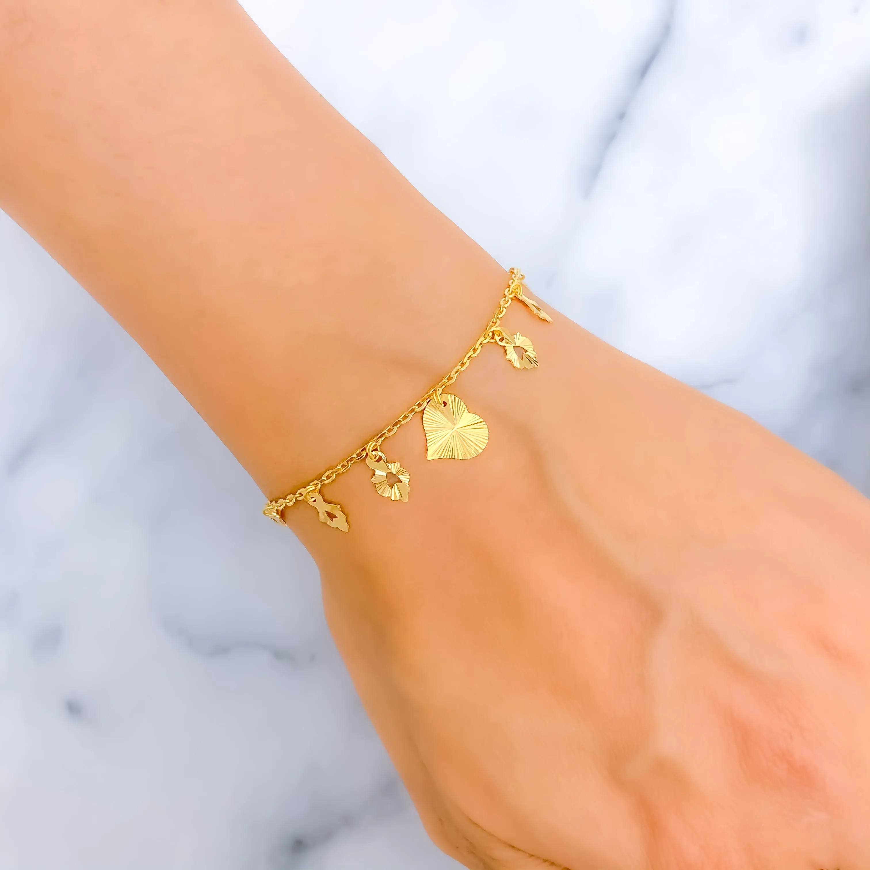Iconic Sparkling 22K Gold Charm Bracelet