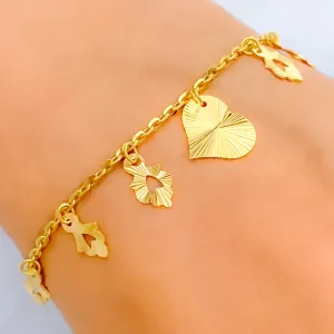 Iconic Sparkling 22K Gold Charm Bracelet