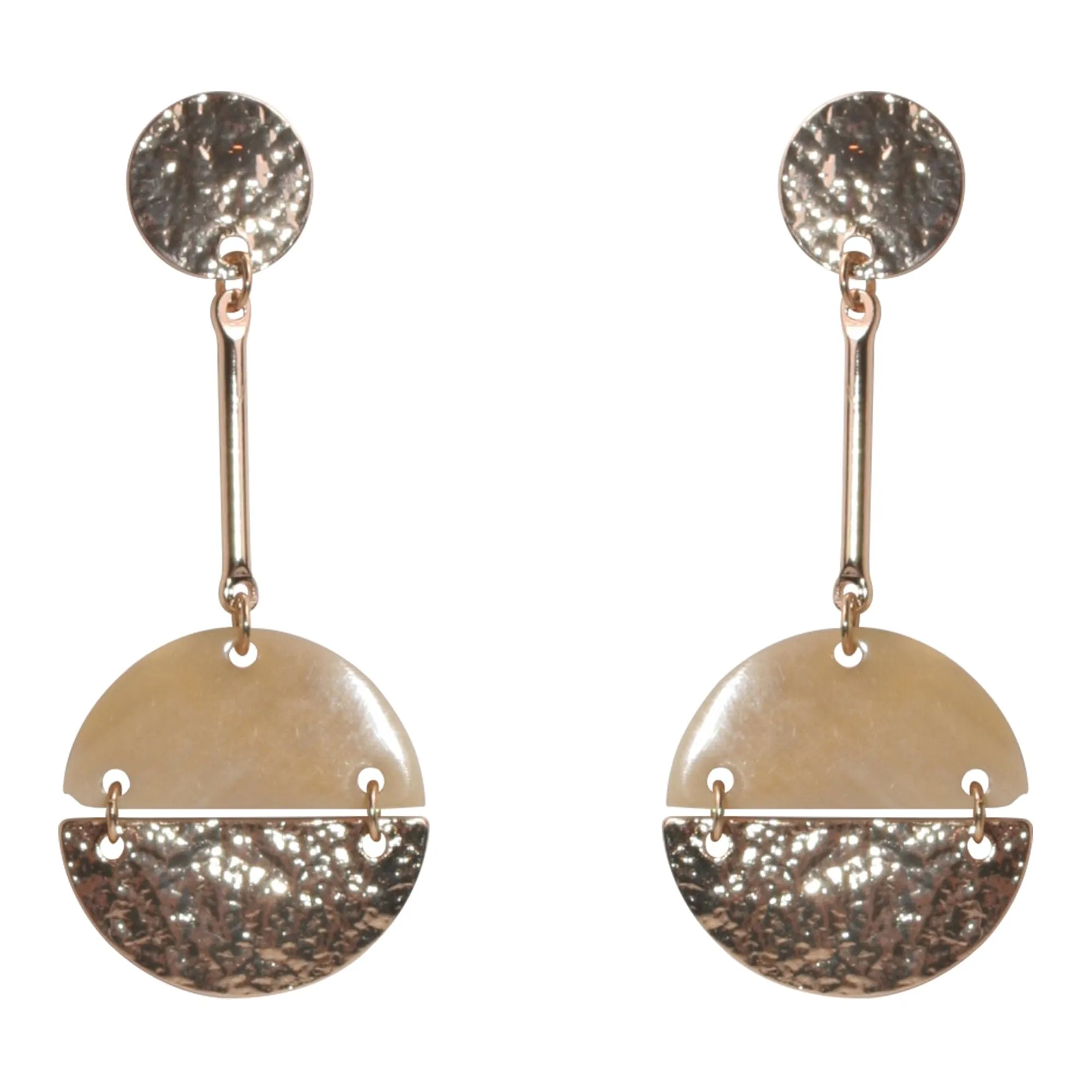 Iconography Hammered Gold & Horn Drop Earrings