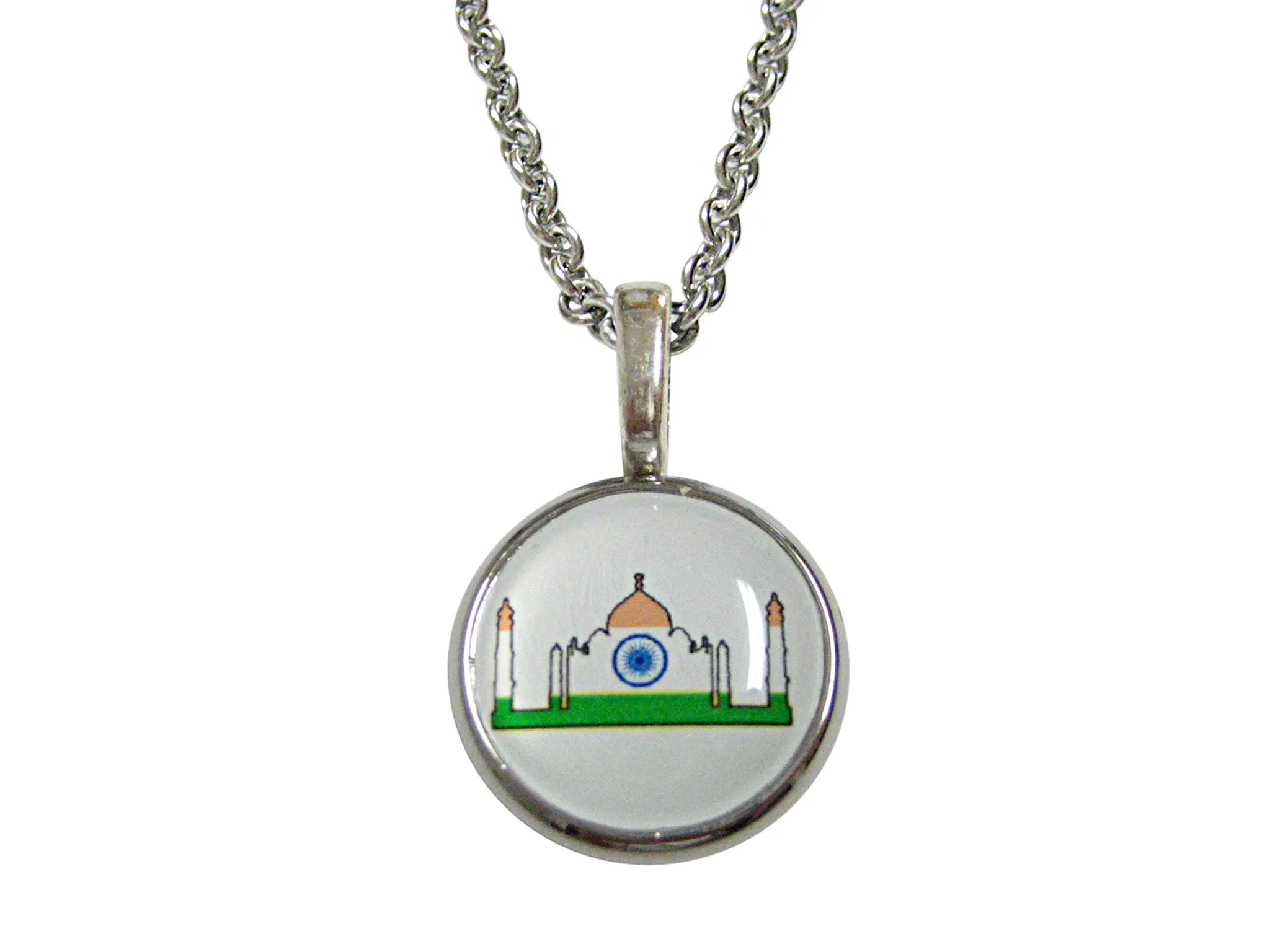 India Flag Taj Mahal Pendant Necklace