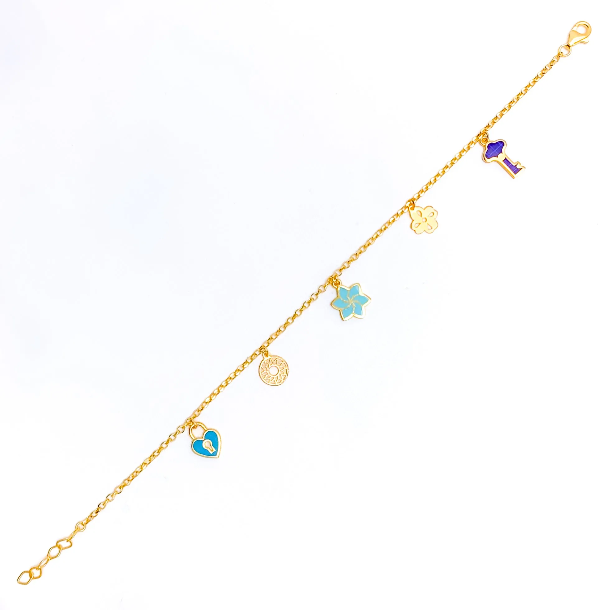 Intricate Trendy Fancy 21k Charm Bracelet