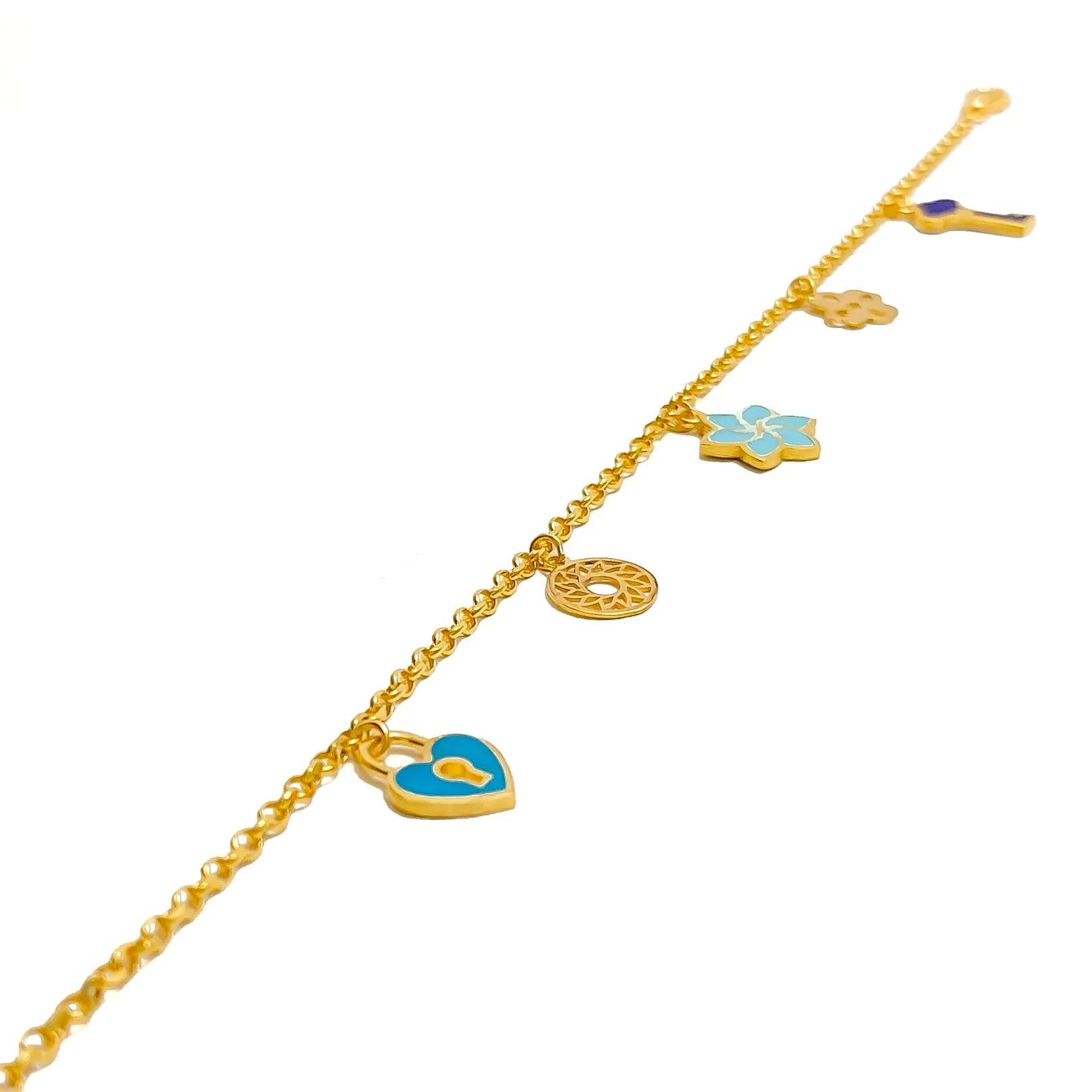 Intricate Trendy Fancy 21k Charm Bracelet