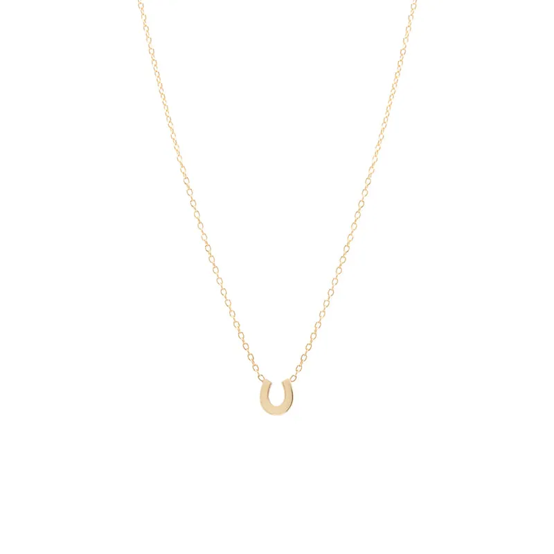 Itty Bitty Horseshoe Necklace in Yellow Gold