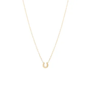 Itty Bitty Horseshoe Necklace in Yellow Gold