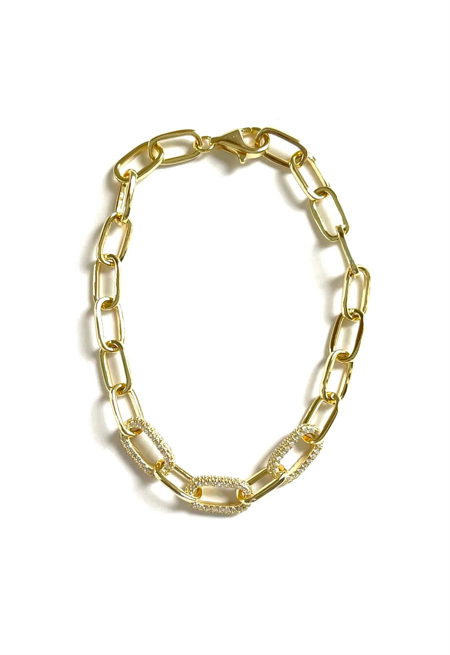 Izzie Paperclip Bracelets With CZ's