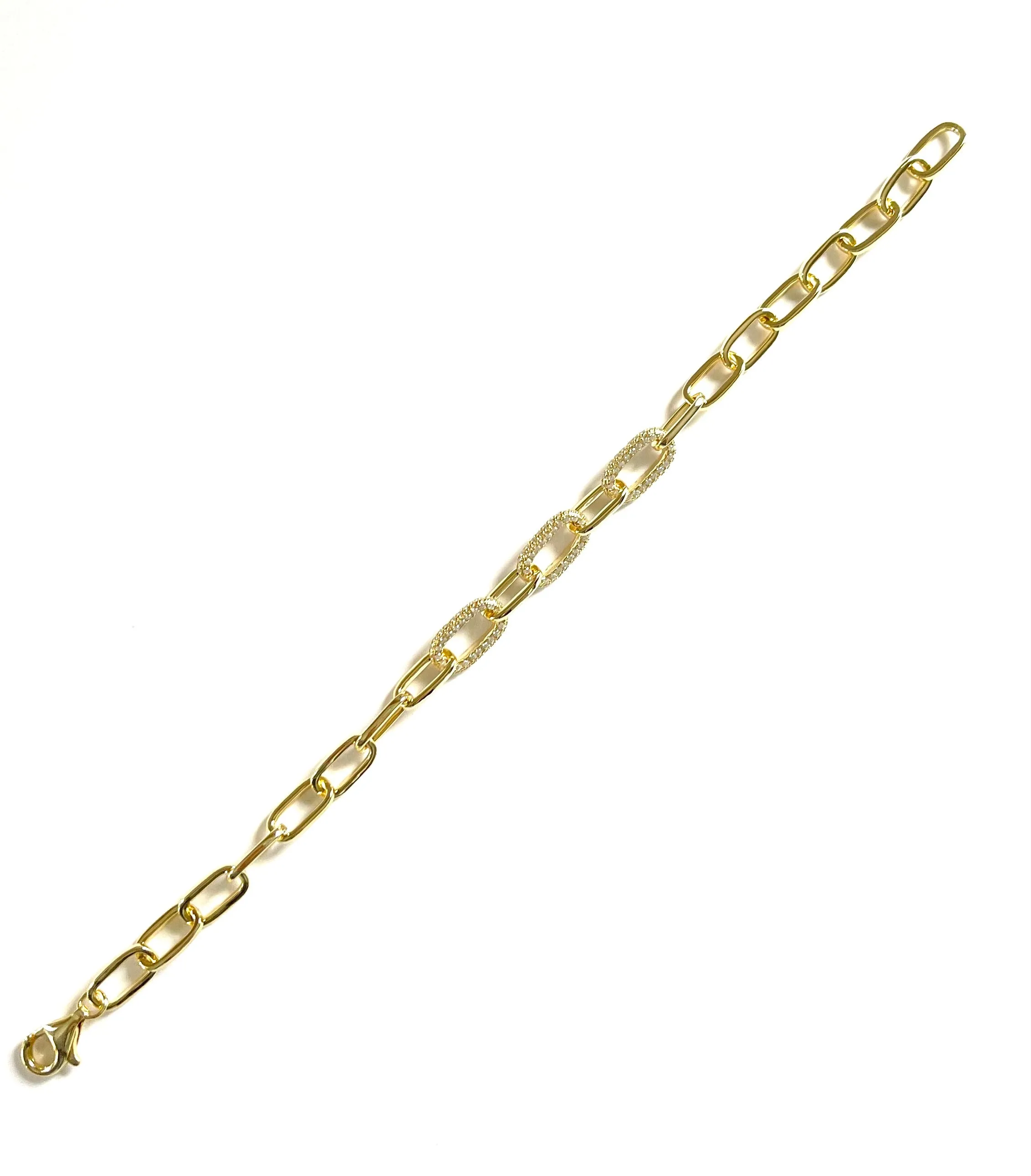 Izzie Paperclip Bracelets With CZ's