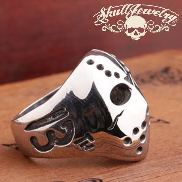 Jason Mask / Friday The 13th / Halloween Stainless Steel Ring (#381)