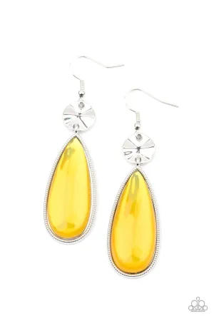 Jaw-Dropping Drama Yellow Paparazzi Earrings