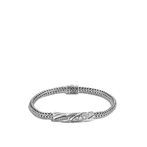 John Hardy Silver and Diamond Lahar Station Bracelet